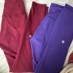 lululemon athletica Red and Purple Leggings